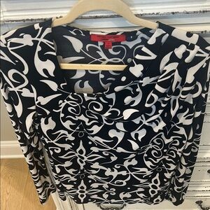 Narciso Rodriguez Black and White Graphic Blouse